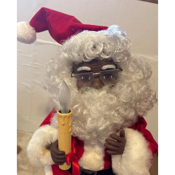 Santas Best Motionette African American With Candle 18" Light-Up Vintage - Picture 3 of 10